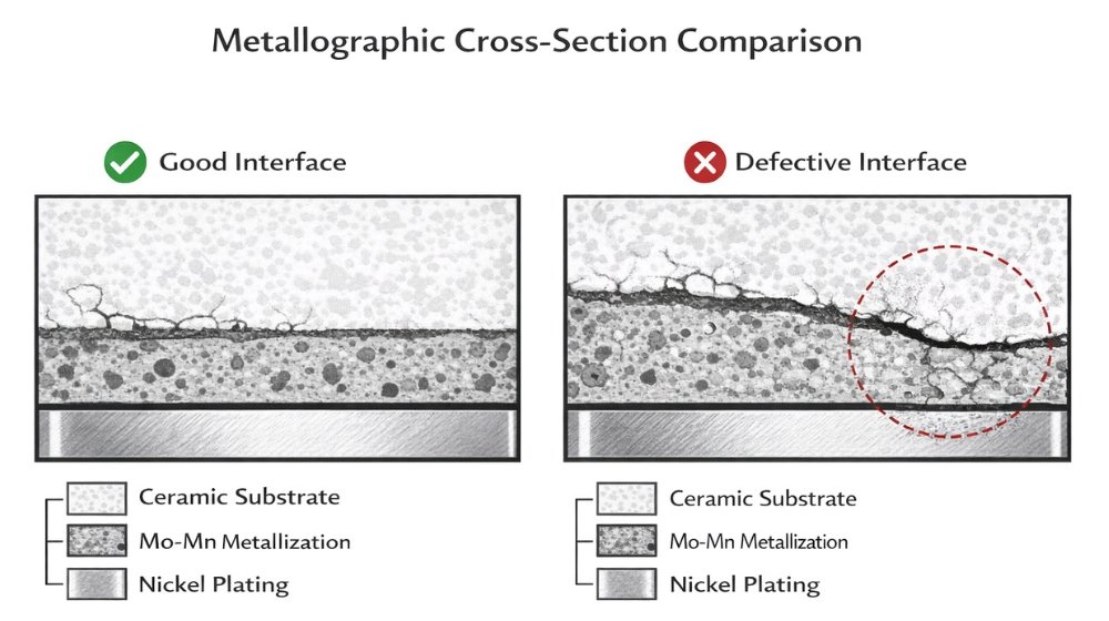 Metallographic cross-section comparison