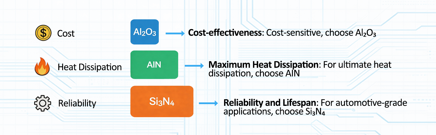 The Key Advantages of Al2O3, AlN, and Si3N4