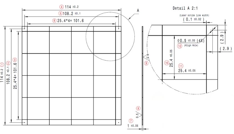 Standard Size AlN Substrate-drawing