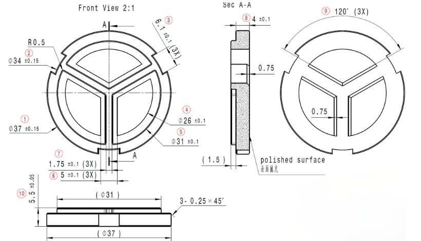 ceramic Valve-stator drawing