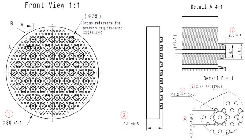 General Cordierite Burner Round Plate-drawing