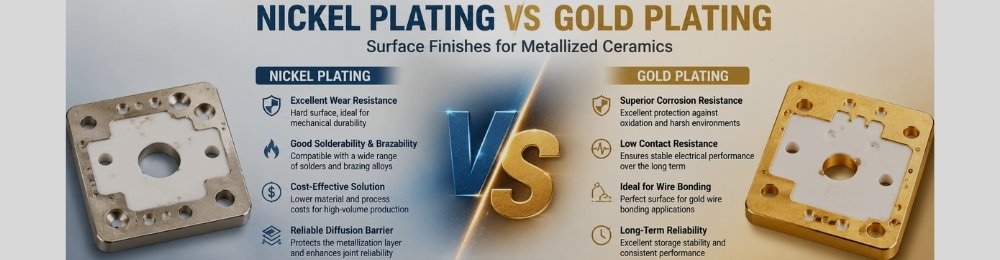 Gold vs Nickel Plating on metallized ceramics