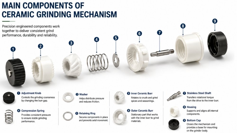Main Components of a Ceramic Grinding Mechanism