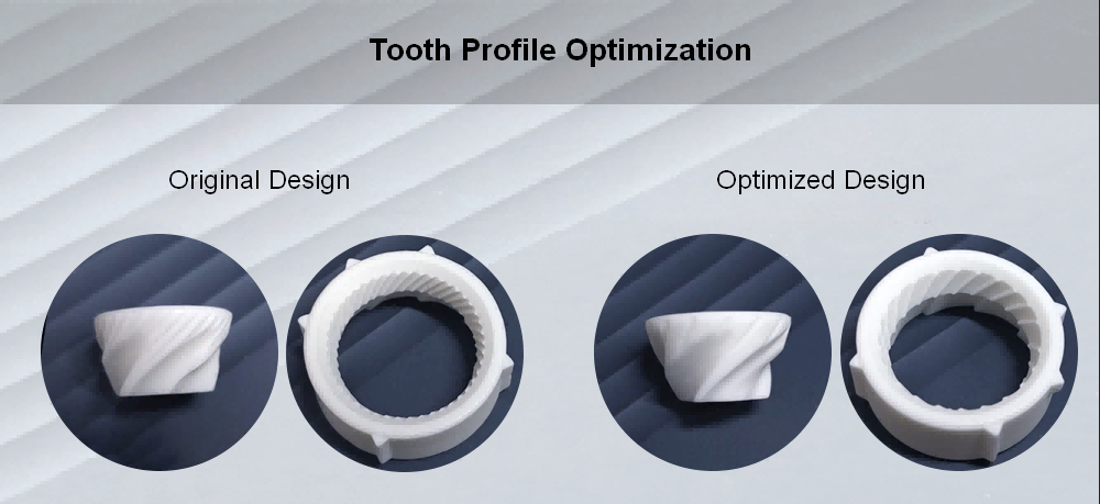 Optimized ceramic burr tooth profile for large pepper grinding