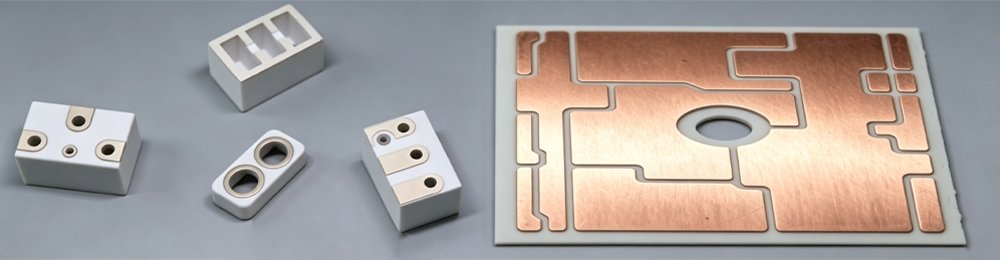 Metallized ceramic components including alumina insulators and copper metallized substrate for hermetic packaging applications