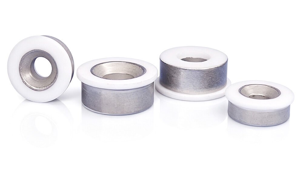 Metallized ceramic sealing beads for TO header packages and optical device hermetic sealing.