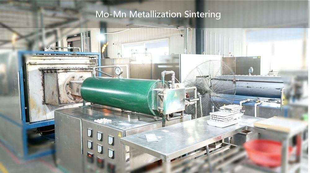 Sintering furnace used in the Mo-Mn metallization process for ceramic metallization.