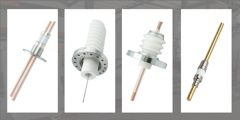 Different types of ceramic-to-metal vacuum feedthrough assemblies for high-vacuum applications