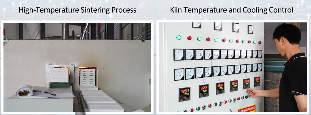 Kiln temperature control during alumina setter plate sintering process