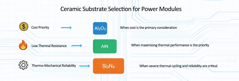 Ceramic substrate selection guide for power modules